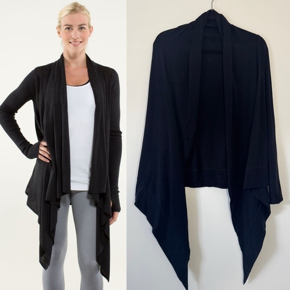 lululemon athletica Sweaters - Lululemon Universal Wrap Black Long Sleeve Sweater Cardigan Athleisure Sz S